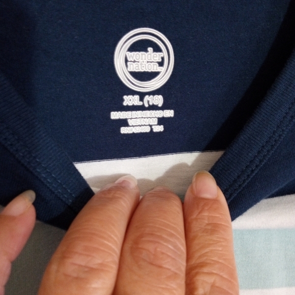 Wonder Nation striped long sleeve shirt bundle big boys size XXL 18 - Picture 3 of 7